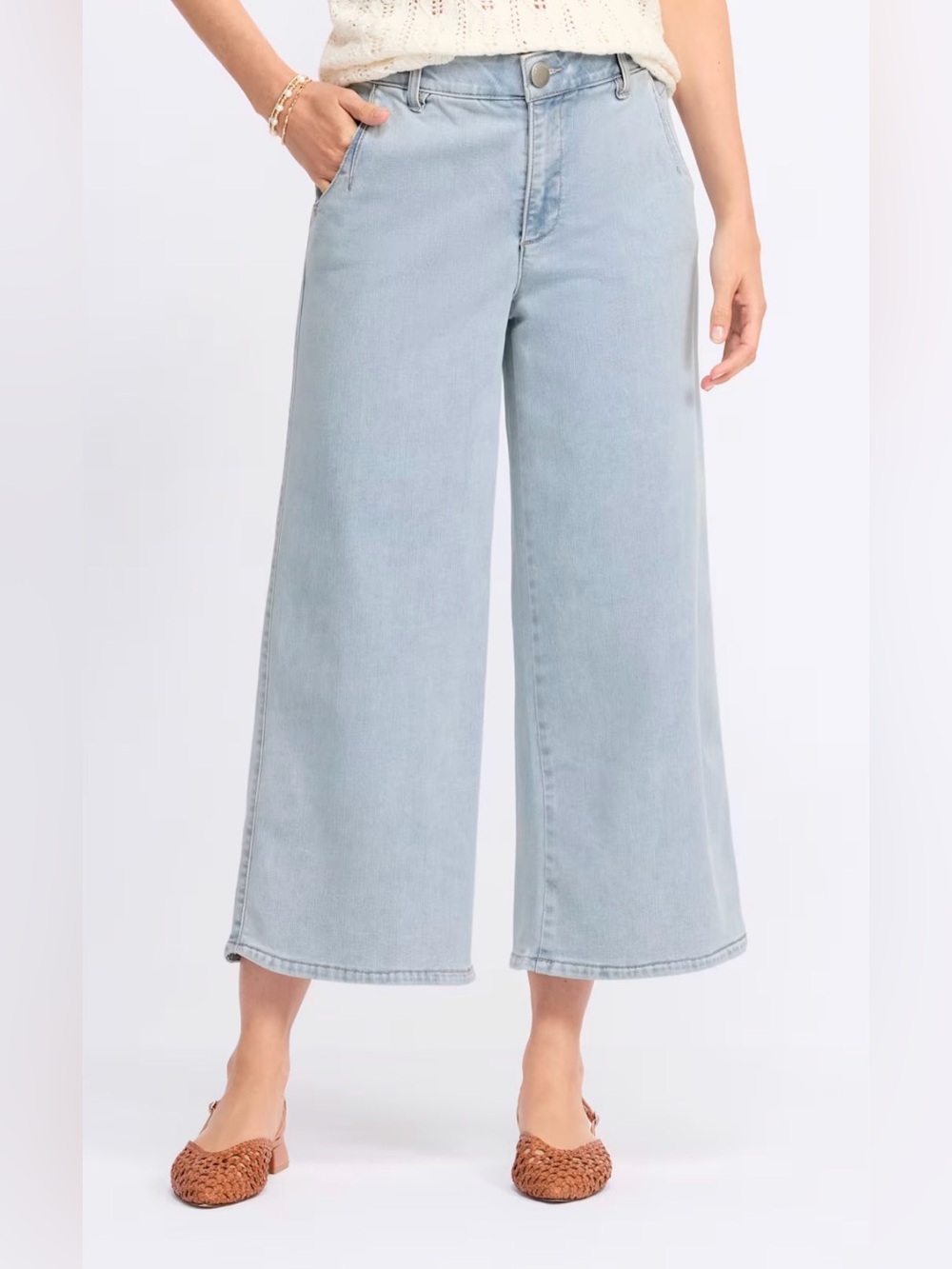 NWT Democracy “Ab”solution Skyrise crop Wide Leg Jeans Sz 10 MSRP $88